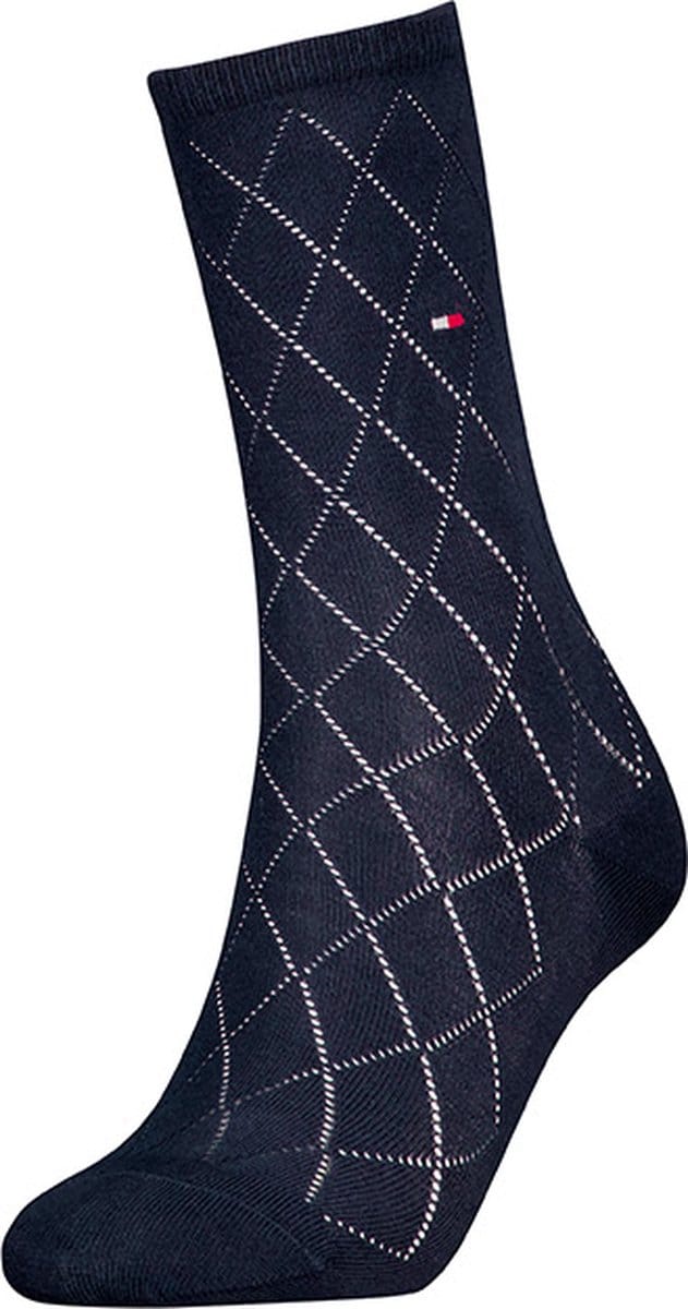 Tommy Hilfiger dames sokken premium argyle blauw