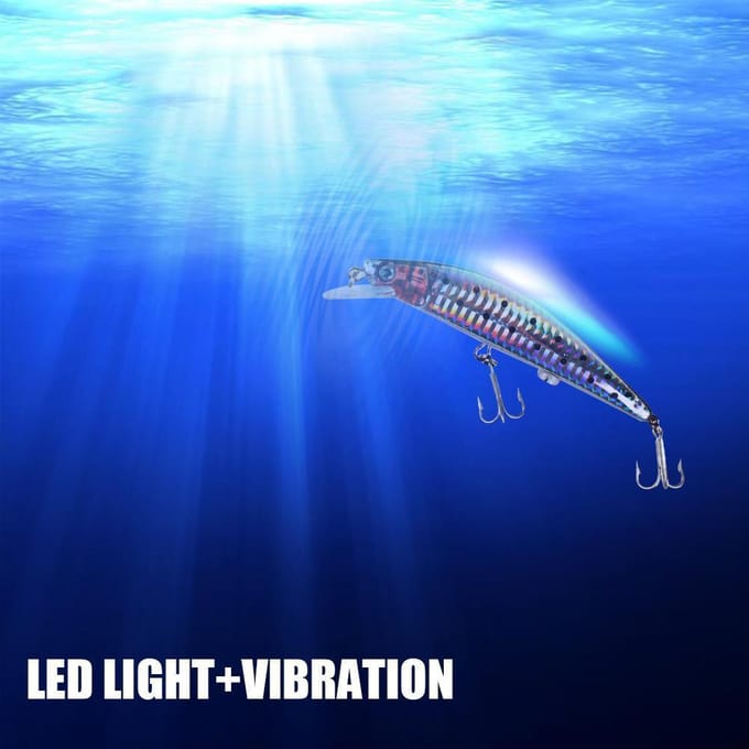 Appât de pêche électrique à chargement USB, outil de pêche avec lumière LED gray