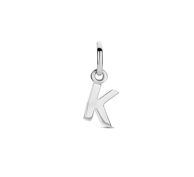 Zilver Gerhodineerde Hanger letter K 1333751