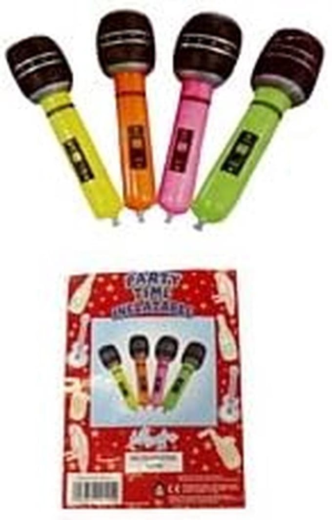 Opblaasbare Microfoon 38 cm Accessoire Feest Verkleedkleding