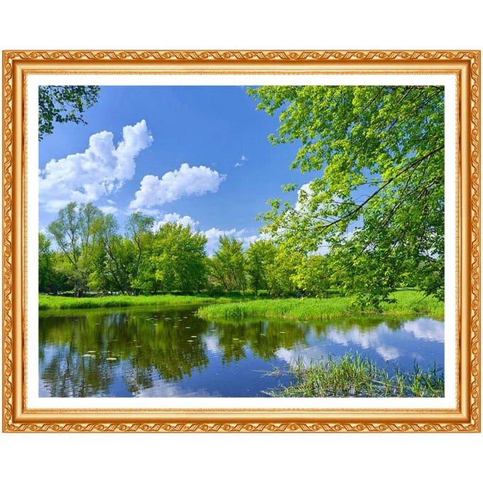 5D diamant schilderij natuur schilderachtig kruissteek volledige ronde boor strass diamant woondecoratie 20X30CM blue