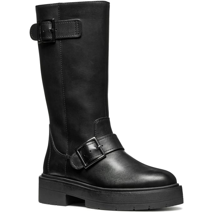 Geox D Spherica EC7 Leren Dames Zwarte Laarzen