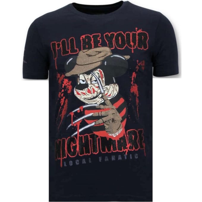 Stoere Heren T-shirt - Freddy Krueger - Blauw