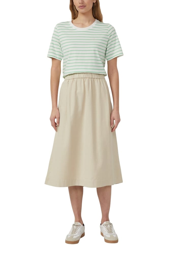 s.Oliver - female - Midi-keperstofrok van katoenmix met elastische tailleband