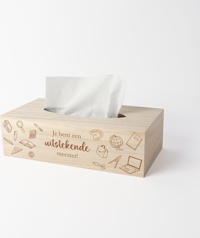 Tissue box - Cadeau meester - Cadeau meester einde schooljaar - Meester bedankt - Schoolspullen - zakdoekendoos - Meester - meester cadeau