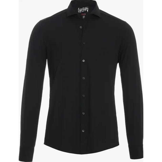 Pure The Functional Shirt Zwart - Maat 39 - Heren - Overhemden Formeel