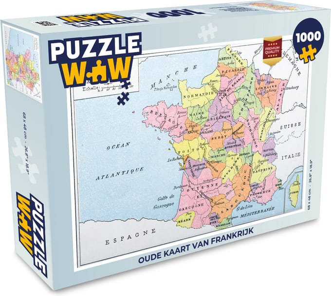 Puzzel Oude kaart van Frankrijk - Legpuzzel - Puzzel 1000 stukjes volwassenen