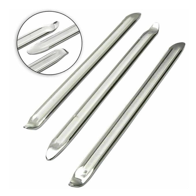 3 STKS 11.81In Gegalvaniseerde Type Auto Motorband Lepel 3pcs zilver