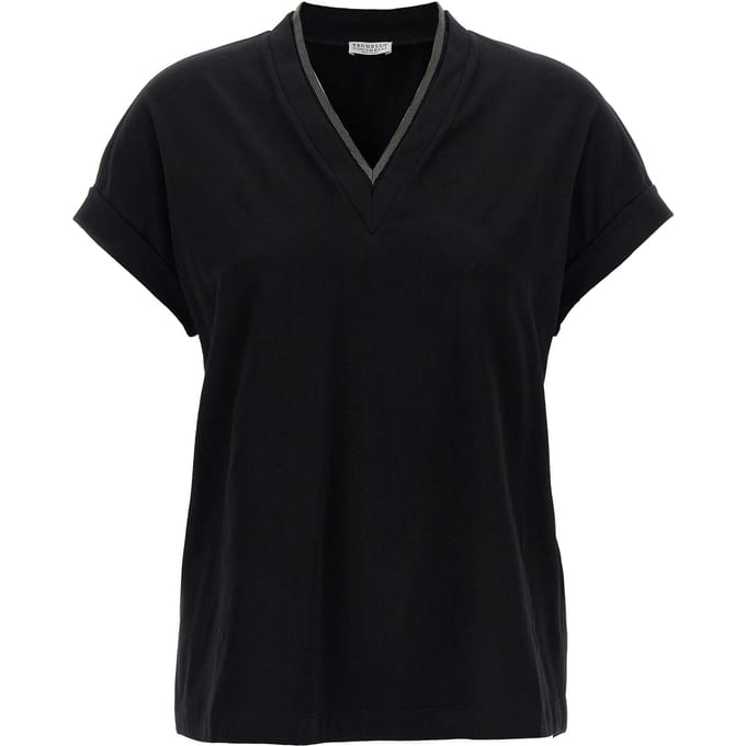 Brunello Cucinelli Zwarte Katoenen T-Shirt