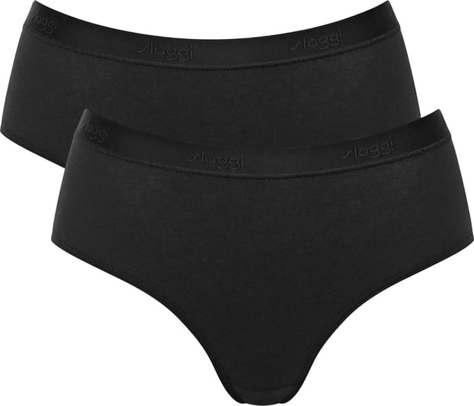 sloggi GO Casual Midi 2P Dames Onderbroek - Zwart - Maat S