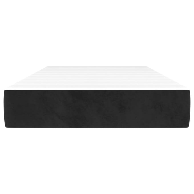 vidaXL - Pocketveringmatras - medium - 80x200x20 - cm - fluweel - zwart