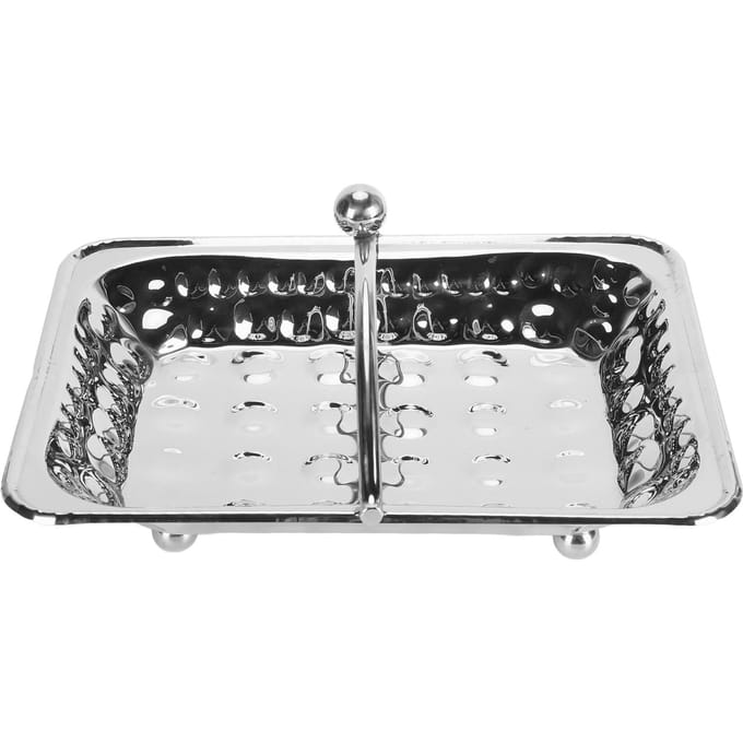Panier à Serviettes en Acier Inoxydable Exquis Élégant Grande Capacité Panier de Service à Fruits avec Poignée pour L black