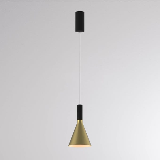 Molto Luce LED hanglamp LORA I, messing, Ø 15 cm, dimbaar, 40°, CCT