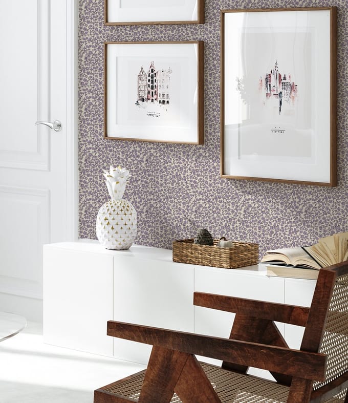 Annet Weelink Ditsy Daisy Lilac   8945004824400   Behang