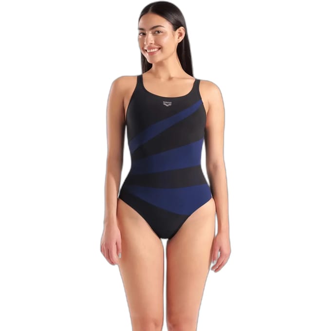 Arena Isabella Wing Back Badpak Dames - Zwart / Marine | Maat: 42