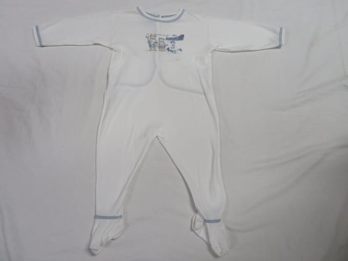 Petit Bateau - Pyjama - Wit / blauw - Katoen - 12 maand / 74