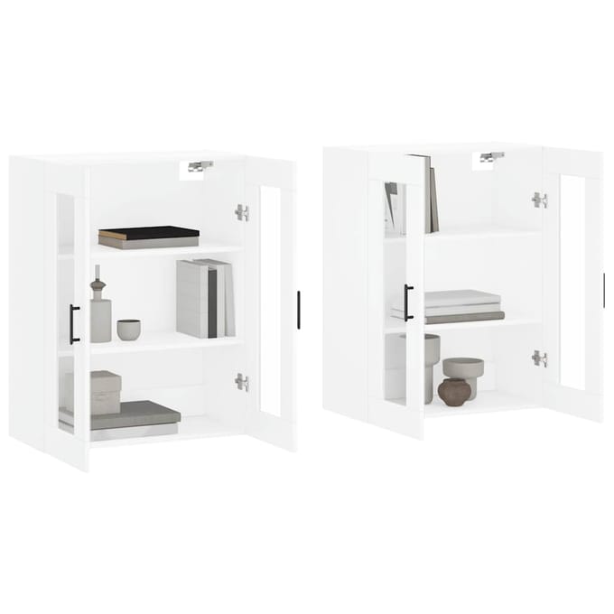vidaXL - Hangkasten - 2 - st - bewerkt - hout - wit
