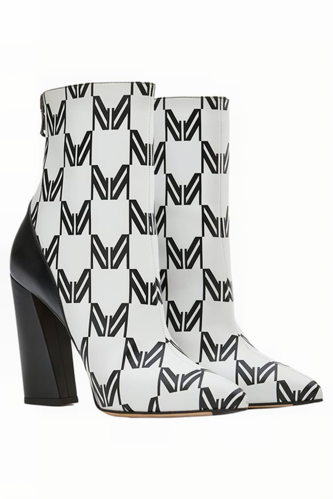 Marcell von Berlin Printed Ankle Boots Black/white Logo Print Größe: 36 | Stiefel Outlet | Damen | Schwarz