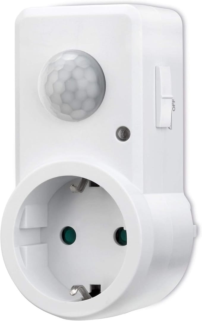 Infrarood Bewegingsmelder voor Stopcontact met LED - 120° Scans, IP20 Schemeringssensor