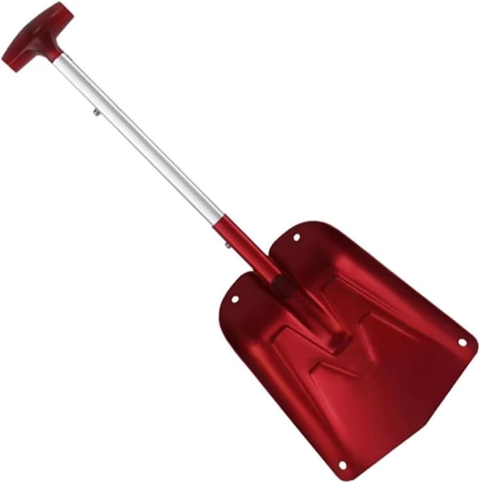 Sneeuwschep Uittrekbaar - Opvouwbare Schep - Winter Sneeuwruimen - Aluminiumlegering - 65 cm - Rood