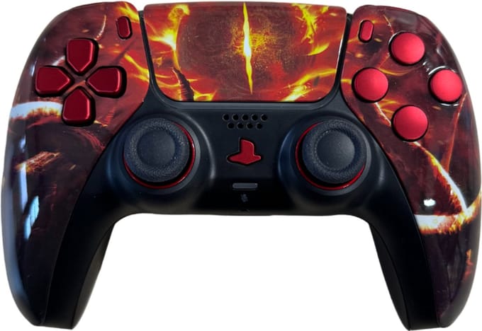 Clever Flaming Eye Of Sauron Custom Controller (PS5 compatibel)