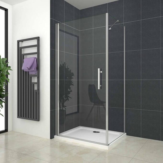 76x76cm Douchecabine met 1 draaideur 195 cm hoog ,6mm Nano Coating Veiligheidsglas.