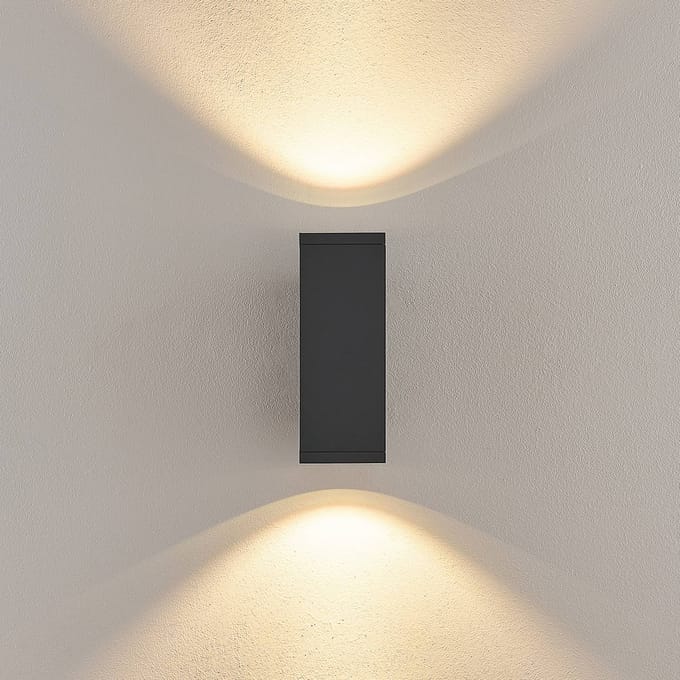 Deko-Light LED buiten wandlamp ShoreLine Pro Square up/down, donkergrijs