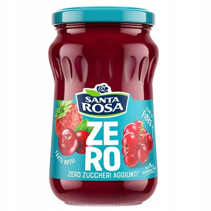 Santa Rosa Rood Fruit Jam Nul Suiker Vrij 300g Italiaans