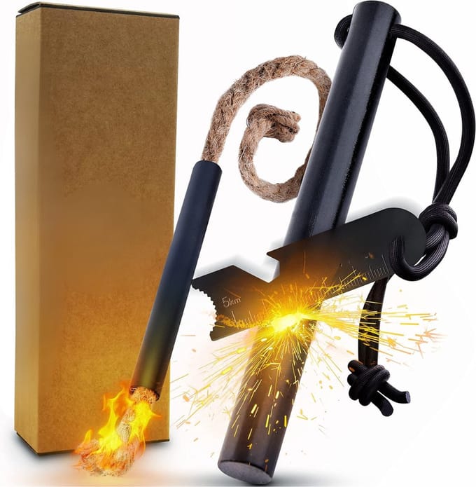 Lexium Vuurstarter - Vuursteen - Firesteel - Magnesium stick - Firestarter - Survival spullen - Vonkstaaf