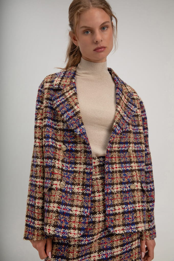 Josephine & Co Sem Blazer Caramel Print Größe: 36 | Blazer Outlet | Damen | Braun