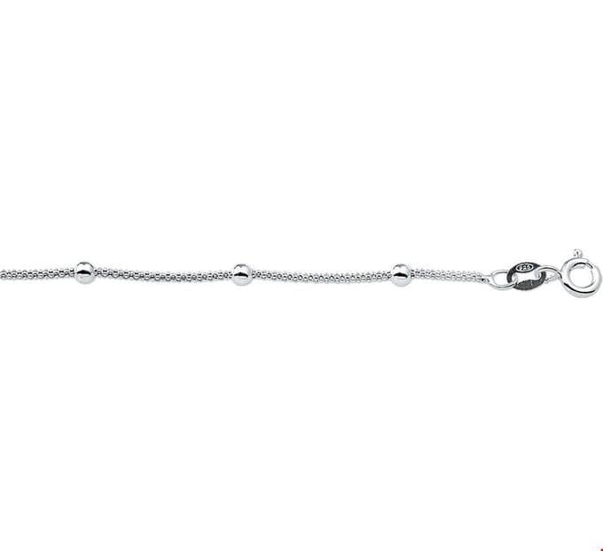 Zilver Gerhodineerd Armband Bolletjes 3,0 Mm 18 Cm 1324680