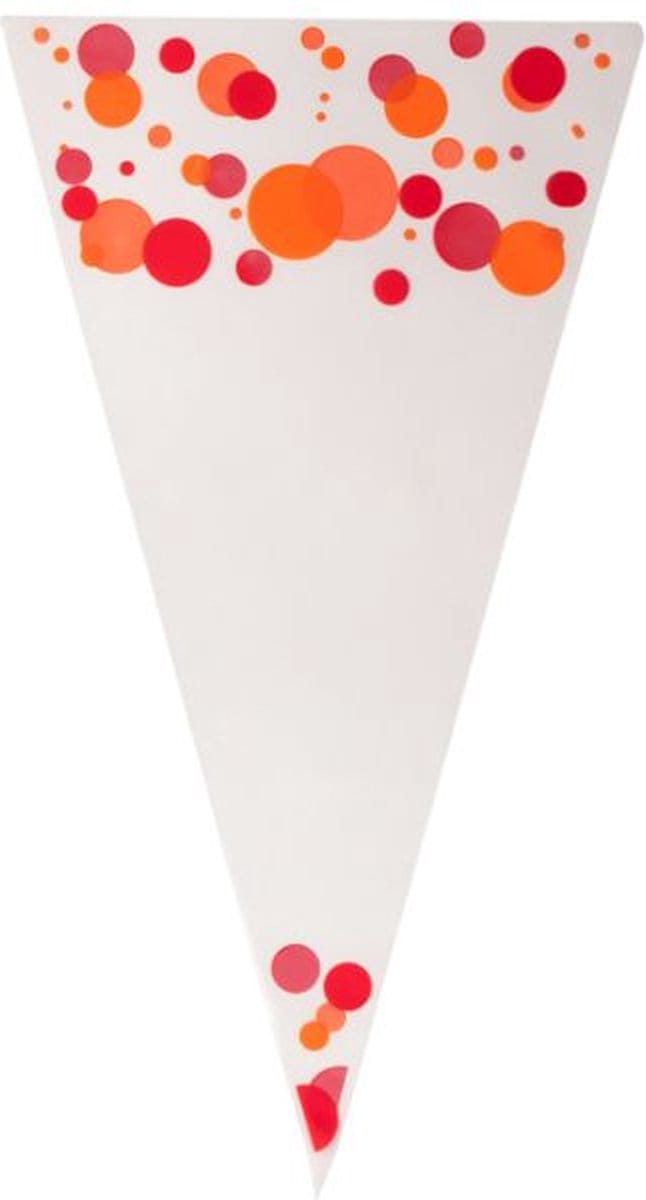 Puntzak Stip Oranje/Rood -180 x 370 mm - 0,5 pond - 1.000 stuks