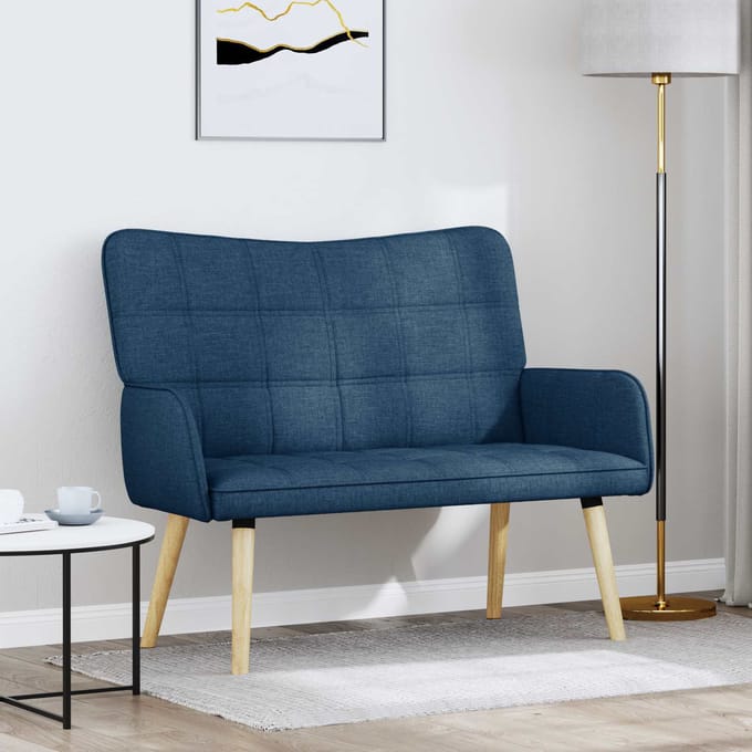 vidaXL - 2-Zits - Sofa - Blauw - 115 - x - 61 - x - 87 - cm - Stof