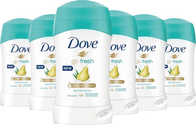 Dove Deostick – Go Fresh Pear & Aloë Vera 40 ml (6 stuks)