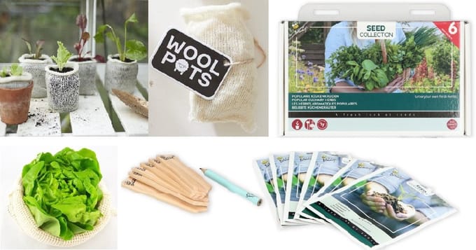 Wool Pots met keukenkruiden zaden set