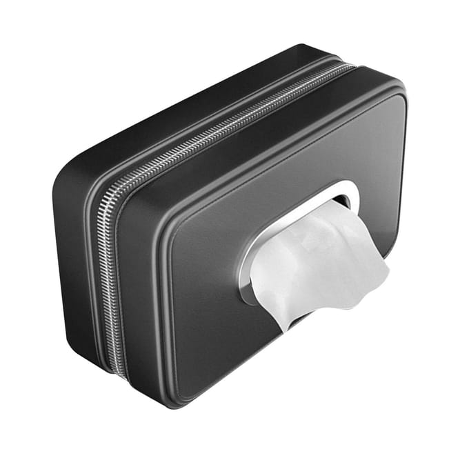 Auto Tissuehouder Eenvoudige Look Flexibele Installatie Auto Servethouder Doos voor Voertuig gray
