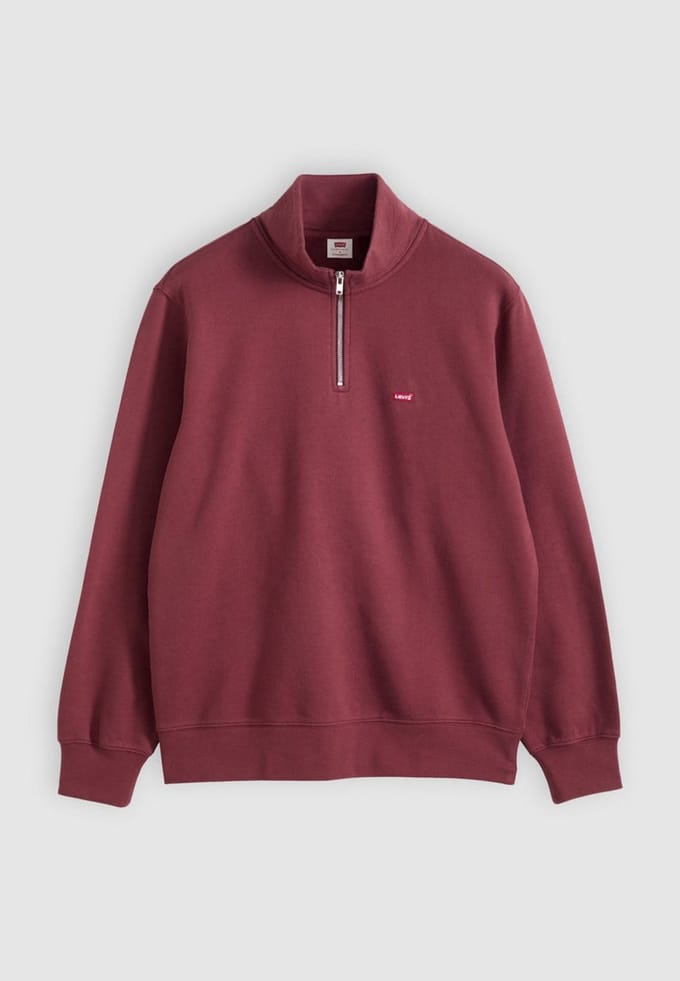 Levi's Original 1/4 Zip -Sweater - Oxblood Red - Maat XXL