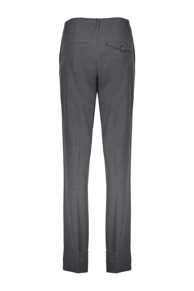 Geisha Pants Big Turn-up Grey Melange Größe: S | Stoffhosen Outlet | Damen | Grau