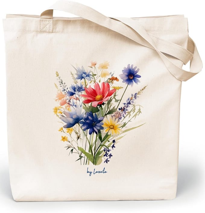 Canvas tas met handgrepen - katoen - extra brede bodem
