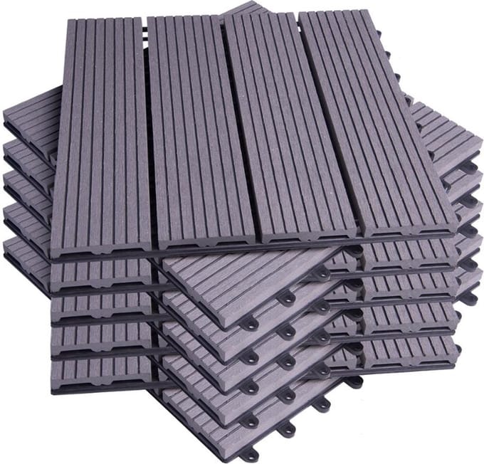 Tuintegels - Terrastegels - Vlondertegels - 30x30cm - Set van 11 stuks - Licht Grijs