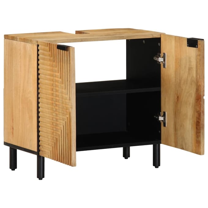 vidaXL - Wastafelmeubel - 62x33x58 - cm - massief - mango - bruin