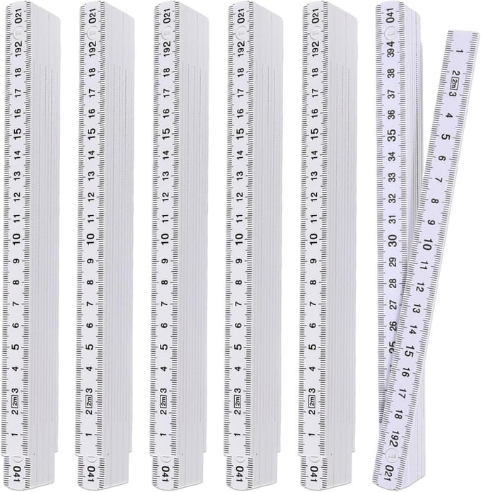 Duimstok Set - Meetlatten - Doe-het-zelf - Inklapbaar Design - 5x 2 Meter - Wit