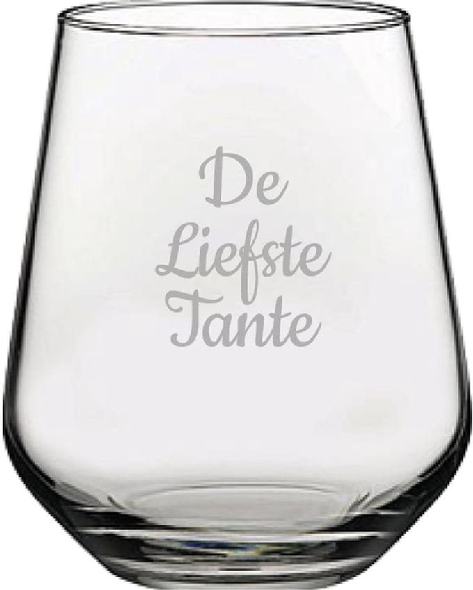 Gegraveerde Drinkglas 42,5cl De Liefste Tante