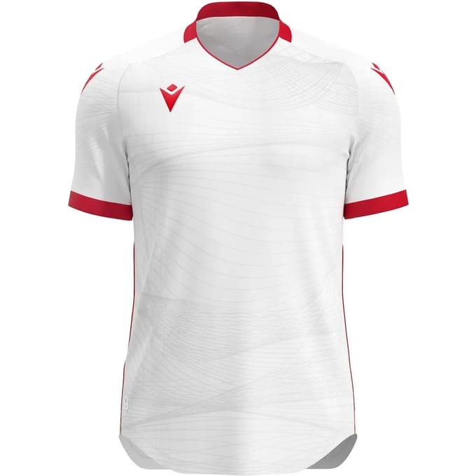 Macron Wyvern Eco Shirt Korte Mouw Heren - Wit / Rood | Maat: L