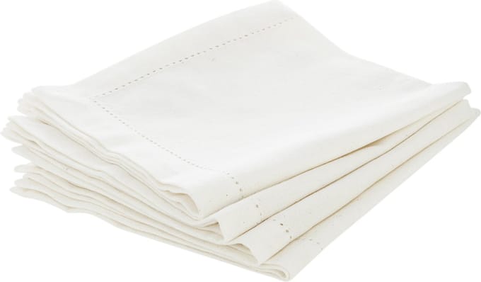 Atmosphera - servetten katoen - 40x40cm - 4St - Chembray servetten wit
