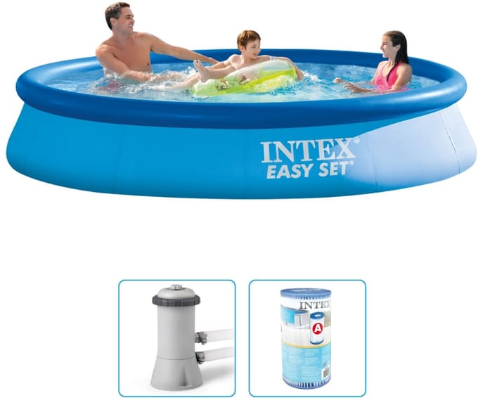 Intex - Easy Set - Opblaaszwembad - Ø 366 x 76 cm - Inclusief Filterpomp & Filter