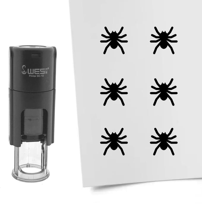 CombiCraft Stempel spin 10mm rond zwarte inkt - per 1 stuk