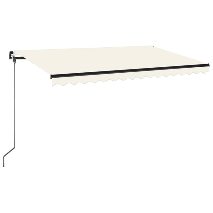 vidaXL - Luifel - handmatig - uittrekbaar - met - LED - 450x350 - cm - crèmekleurig