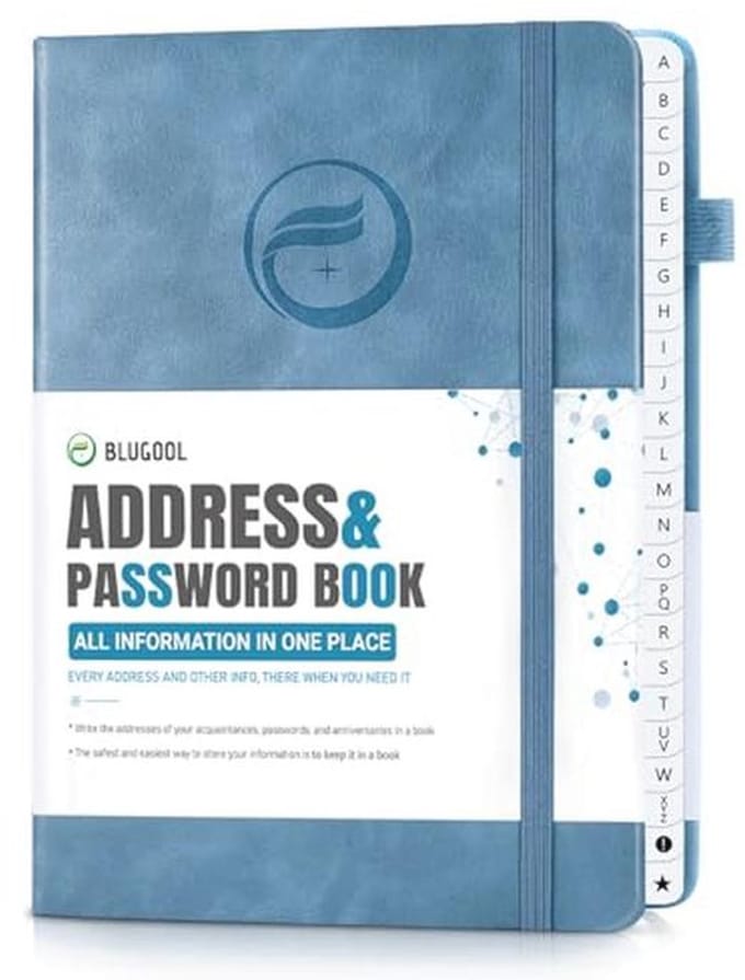 Adresboek met Tabbladen en Elastische Band voor Notities en Verjaardagen