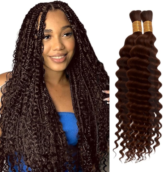 Bouwstrengen Menselijk Haar Deep Wave 100g Chocoladebruin Onbewerkt Braziliaans Haar
